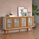 Ver imagem 1 de Buffet Sevilha Villa Mistral 4 Portas MDF MDP 164cm Off White Nature Casah