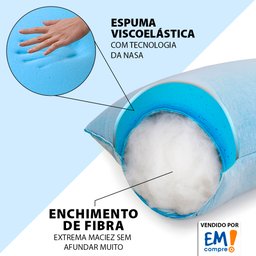 Travesseiro Alto de Espuma Nasa com Conforto Térmico Gelsense e Fibra Siliconada Antialérgico 50x70x - 3