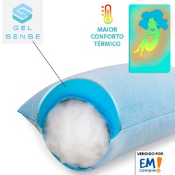 Travesseiro Alto de Espuma Nasa com Conforto Térmico Gelsense e Fibra Siliconada Antialérgico 50x70x - 4