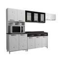 Ver imagem 2 de Cozinha Completa Modulada de Aço 4 Peças com Vidros e Balcão Multimóveis CR20353 
