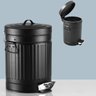 Lixeira de Ferro Com Pedal Preta 5 Litros Lixo Cesta Casa Cozinha - 1