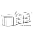 Ver imagem 3 de Rack Bancada Tv 75 Pol 180 Cm 4699 Cinamomo Off White Arly Cinamomo Off White
