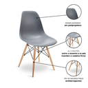 Ver imagem 6 de Kit 4 Cadeiras Eames Wood Design Eiffel Jantar Cinza Escuro