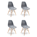 Ver imagem 1 de Kit 4 Cadeiras Eames Wood Design Eiffel Jantar Cinza Escuro