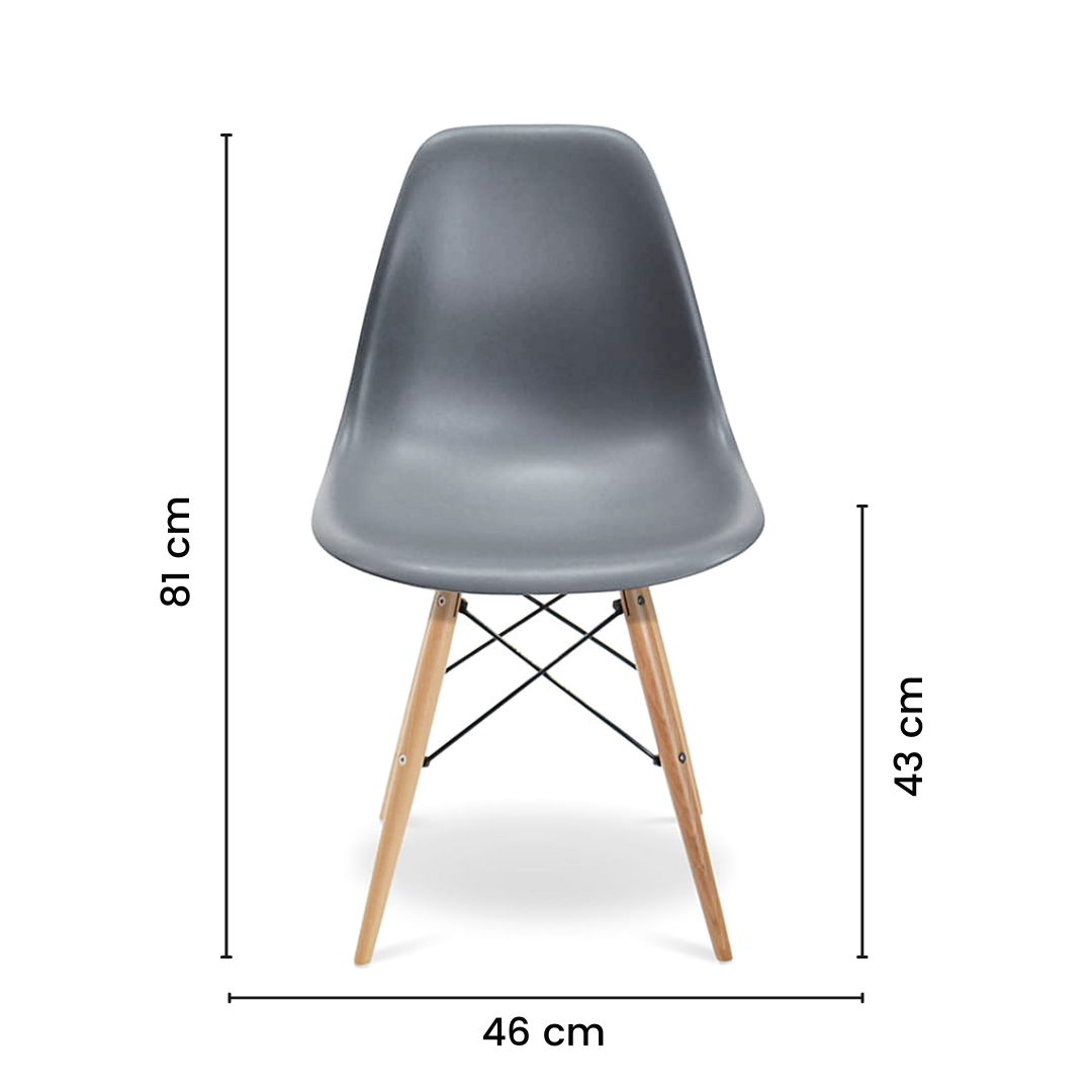 Kit 4 Cadeiras Eames Wood Design Eiffel Jantar Cinza Escuro - 7