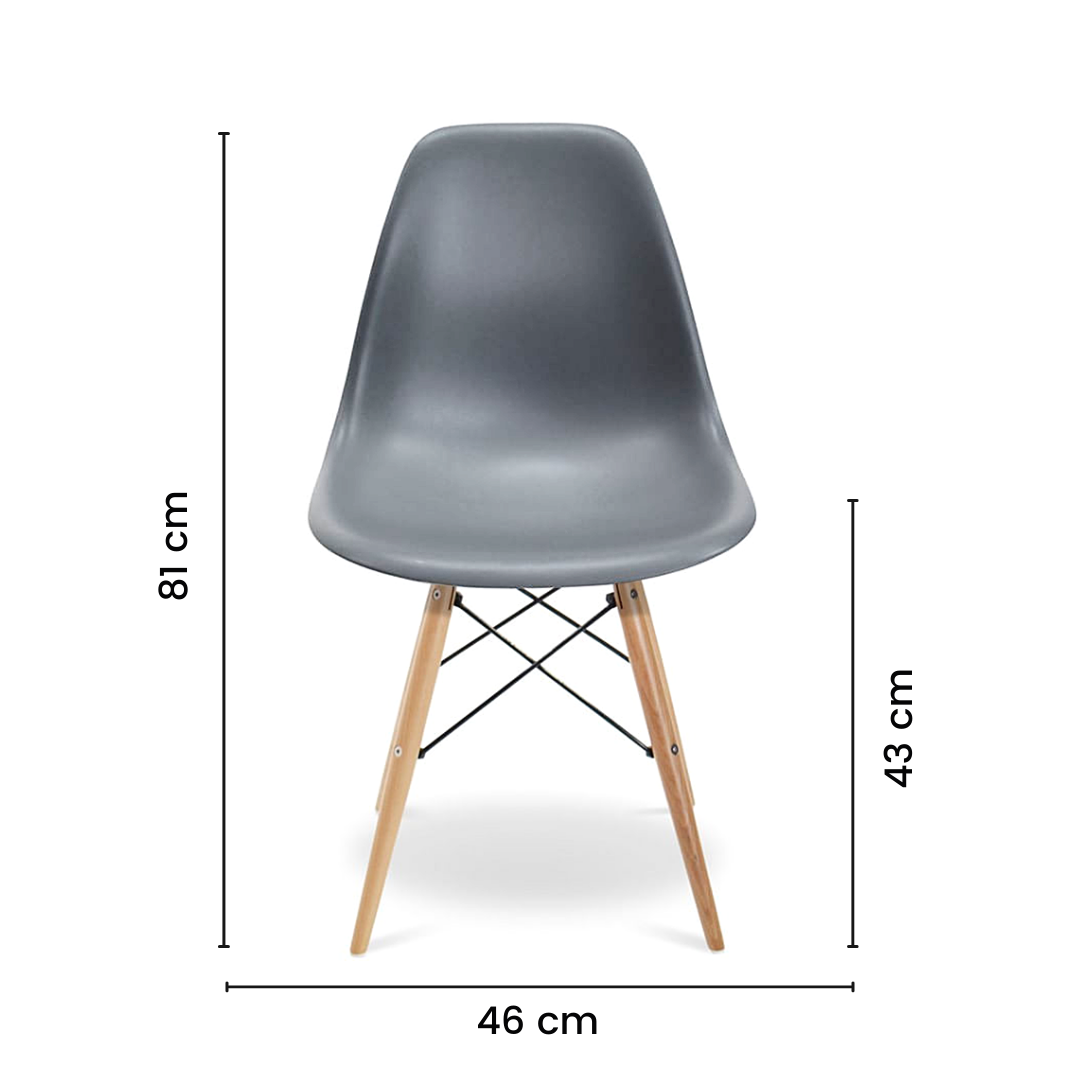 Ver imagem 7 de Kit 4 Cadeiras Eames Wood Design Eiffel Jantar Cinza Escuro