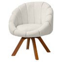 Ver imagem 1 de Poltrona Decorativa Orgânica Flora Base Giratória Bouclê - Sofa Store:bouclê Bege Marfim