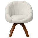Ver imagem 2 de Poltrona Decorativa Orgânica Flora Base Giratória Bouclê - Sofa Store:bouclê Bege Marfim