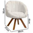 Ver imagem 6 de Poltrona Decorativa Orgânica Flora Base Giratória Bouclê - Sofa Store:bouclê Bege Marfim