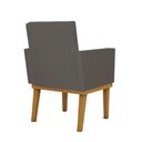 Ver imagem 3 de Poltrona Decorativa Base + Reforçada Oferta Tecido Courino Cor:Cinza