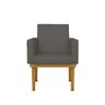 Poltrona Decorativa Base + Reforçada Oferta Tecido Courino Cor:Cinza - 2