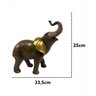 Elefante Escultura Estatueta Decorativa Resina Marrom 25Cm - 4