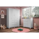Ver mais imagens de Quarto de Bebê Duda 4 Portas e Berço Nacional Doce Sonho 3540 Branco Brilho com Colchão Ortobom – Ph