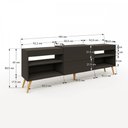 Ver imagem 5 de Rack para Tv até 55 Polegadas Luiza Diamantina 1 Porta 2 Prateleiras Preto Fosco - Panorama Móveis