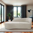 Ver imagem 1 de Recamier Curvo Orgânico 140cm 2 Lugares Lado Esquerdo para Sala de Estar Linho Paris