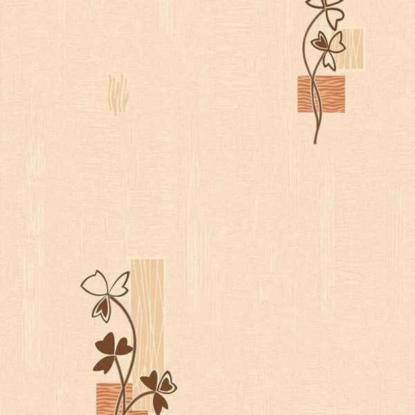 Papel de Parede Kantai Barcelona Luxo Salmão Flores Geométrico - 1