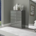 Ver imagem 2 de Cômoda Grande para Quarto 5 Gavetas 75x91cm Cinza 6505