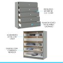 Ver imagem 3 de Cômoda Grande para Quarto 5 Gavetas 75x91cm Cinza 6505