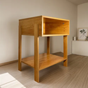 Ver imagem 4 de Mesa de Cabeceira Nature com Nicho e Prateleira Inferior