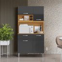 Ver imagem 1 de Kit de Cozinha Roma com 4 Portas e 1 Gaveta Cinamomo Grafite Aramóveis