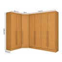 Ver imagem 3 de Guarda-Roupa Modulado de Canto Oblíquo 7 Portas 6 Gavetas 100% MDF Cairo Marrom/Cinamomo