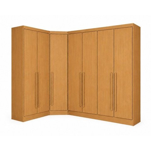 Guarda-Roupa Modulado de Canto Oblíquo 7 Portas 6 Gavetas 100% MDF Cairo