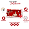 Kit Acessórios para Banheiro 5 Peças Linha Sofisticato Cor Bege e Cromado Durín - 2