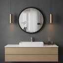 Ver imagem 3 de Espelho Redondo 40cm Moldura Alumínio Basic Reduna