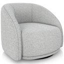 Ver imagem 1 de Poltrona Decorativa Giratória Angelina M03 Linho Cinza Claro - Lyam Decor