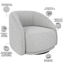 Ver imagem 4 de Poltrona Decorativa Giratória Angelina M03 Linho Cinza Claro - Lyam Decor