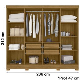 Guarda Roupa Casal 8 Portas 9110 Freijo Moval - 4