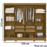 Guarda Roupa Casal 8 Portas 9110 Freijo Moval - 4
