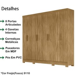 Guarda Roupa Casal 8 Portas 9110 Freijo Moval - 3