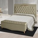 Ver imagem 2 de Kit Cabeceira de Cama Box e Calçadeira Baú Madri King 195 Cm Suede Bege do Lar Móveis e Decoração