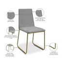 Ver imagem 4 de Kit 10 Cadeiras de Jantar Cozinha Industrial Lexa Veludo Élpis Móveis Cinza Dourada