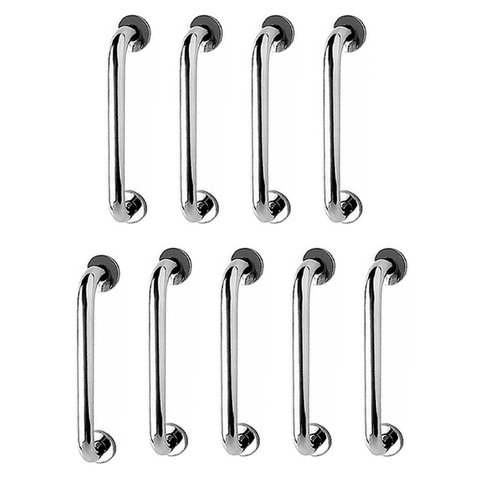 Barra de Apoio 40cm Aço Inox Kit 9 Unidades Idoso Cadeirante Banheiro Box Criança Gestante Acessibil