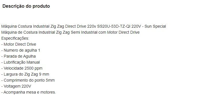 Zig Zag E RETA 2 Pontos Direct Drive- 220V+13 ITENS - 6