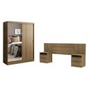 Ver imagem 2 de Quarto Completo com Guarda Roupa Luke e Cabeceira com 2 Mesas Laterais Madesa - Rustic