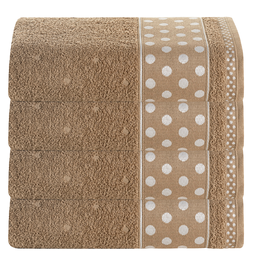 Kit 4 Toalhas de Banho 100% Algodão 1,50m X 75cm Alta Absorção Bordada Premium:fendi - 1