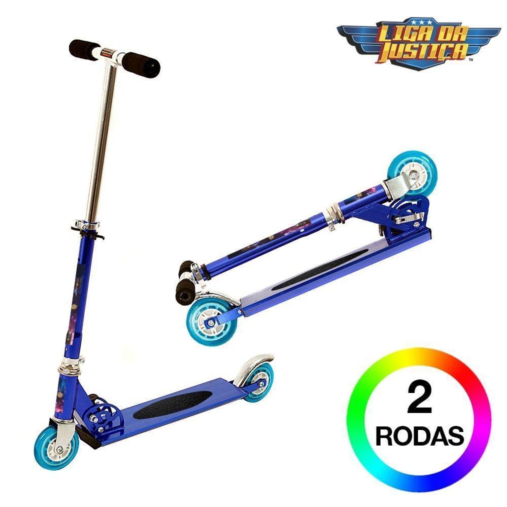 Patinete Liga Da Justiça 2 Rodas Infantil Azul De Alumínio - 6
