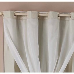 Cortina Blackout Corta Luz 2 Metros x 1,60 Metros Alt Tecido PVC com Voil - Palha - 2