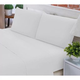 Jogo de Lençol Casal Padrão Liso Pati 04 Peças Tecido Microfibra - Branco - 2 Jogo de Lençol Casal Padrão Liso Pati 04 Peças Tecido Microfibra - Branco - 2