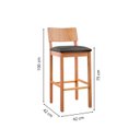 Ver imagem 4 de Kit 2 Banquetas para Cozinha Siena em Madeira Maciça Preto