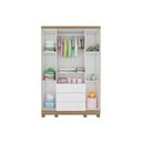 Ver imagem 6 de Guarda Roupa 4 Portas C/ (2 Cristal) e 3 Gavetas Tedy Branco/carvalho - Peroba