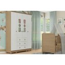 Ver imagem 7 de Guarda Roupa 4 Portas C/ (2 Cristal) e 3 Gavetas Tedy Branco/carvalho - Peroba