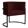 Poltrona Decorativa Sala Estar Recepção Escritório Luana Base Preta Veludo Bordô - Montanaris Decor - 1