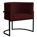 Ver imagem 1 de Poltrona Decorativa Sala Estar Recepção Escritório Luana Base Preta Veludo Bordô - Montanaris Decor