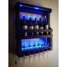 Bar Adega de Parede Rústico Com Fita de LED, Suporte Para Copos e Taças - 1