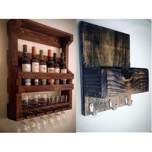 Kit Bar De Parede Rustico Porta Chaves Com Porta Trecos Madeiramadeira