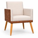 Ver imagem 6 de Kit 2 Poltronas Decorativas Lis para Sala Linho Corino